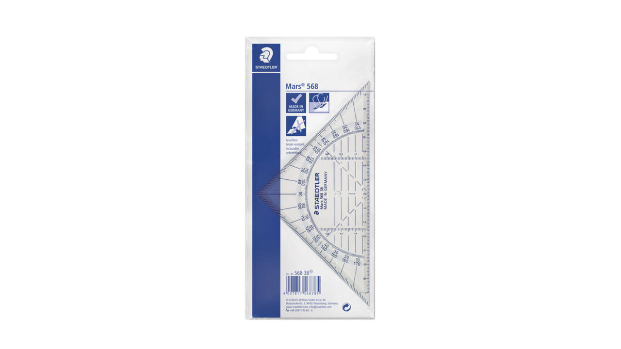 Geodriehoek Staedtler 568 160mm transparant