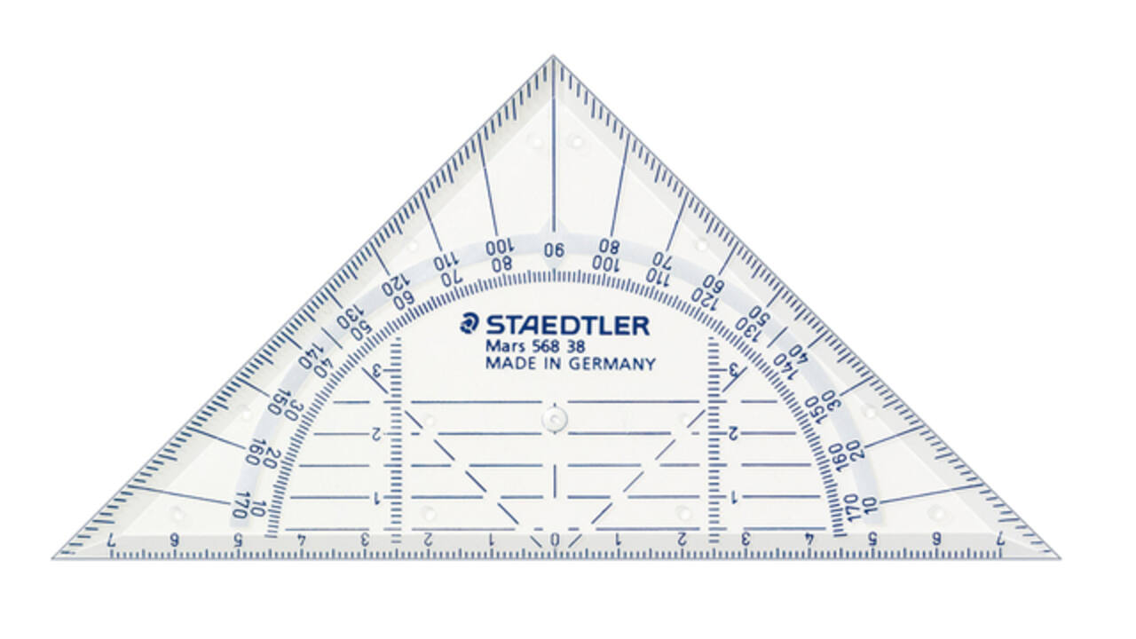 Geodriehoek Staedtler 568 160mm transparant