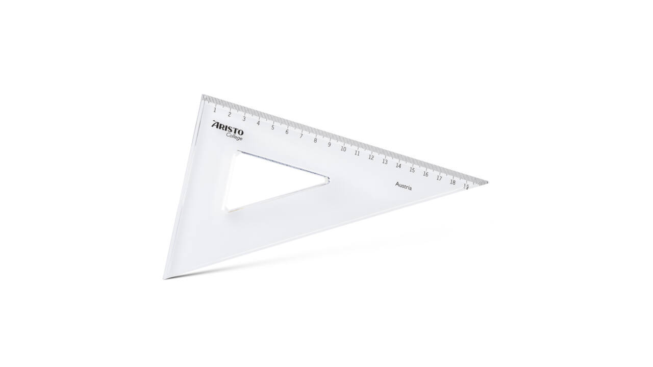 Driehoek Aristo 23620 200mm 30/60graden transparant
