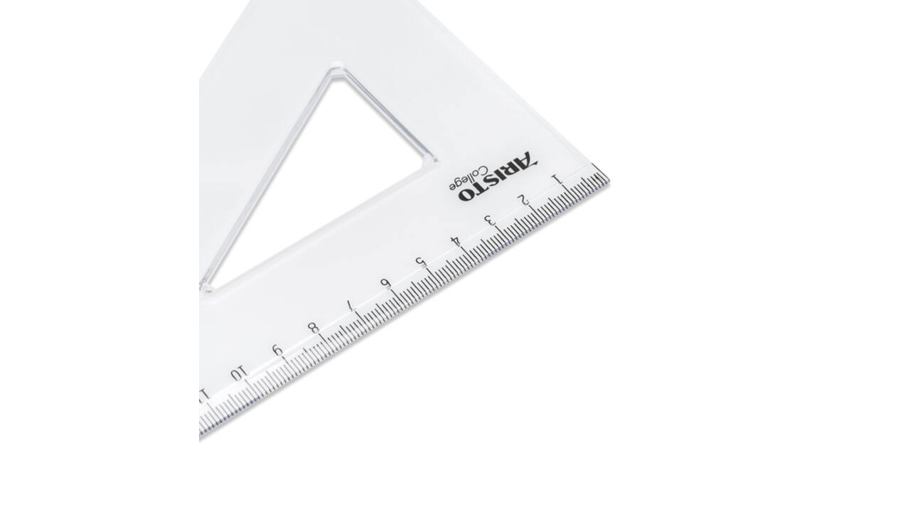 Driehoek Aristo 23620 200mm 30/60graden transparant