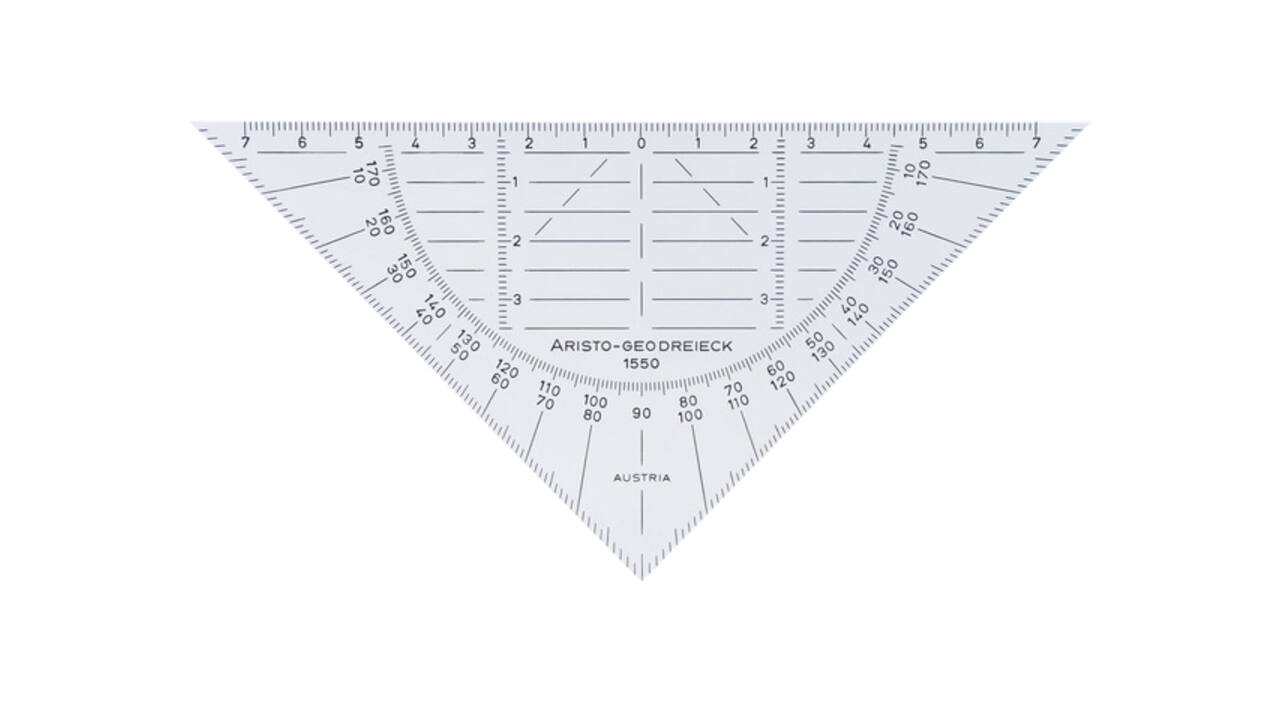 Geodriehoek Aristo 1550 160mm flexibel transparant