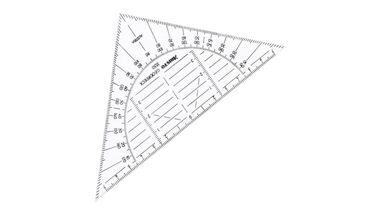 Geodriehoek Aristo 1550 160mm flexibel transparant