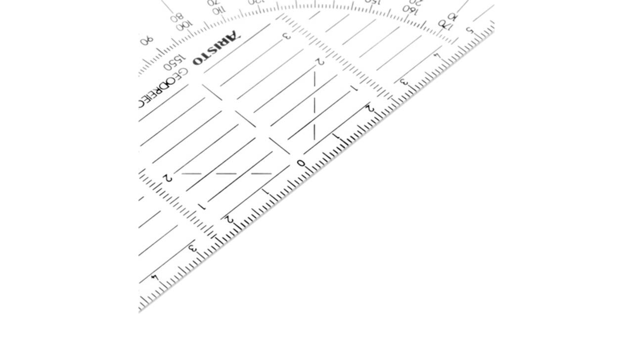 Geodriehoek Aristo 1550 160mm flexibel transparant