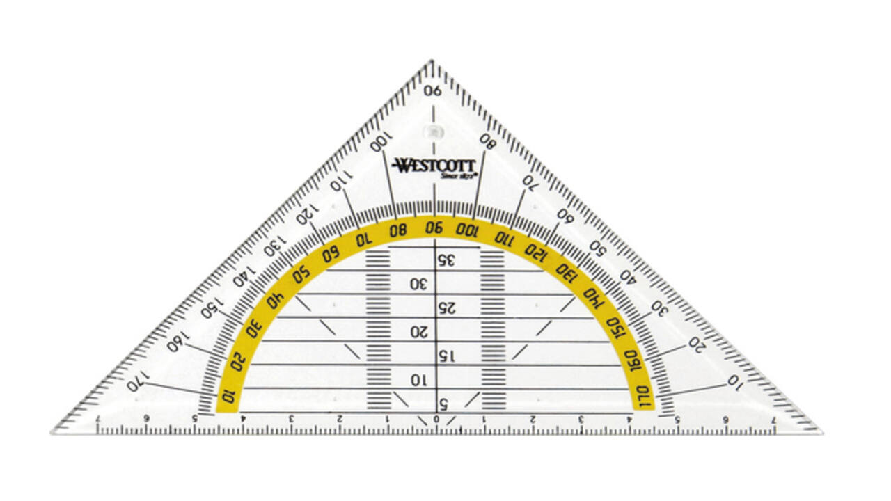 Geodriehoek Westcott 14cm transparant