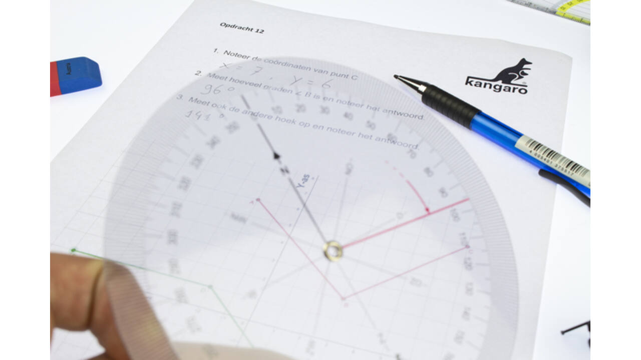 Koershoekmeter Kangaro kunststof 126mm transparant