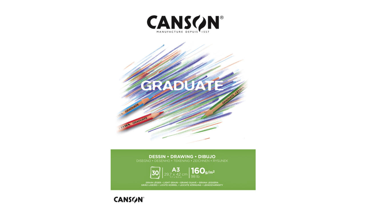 Tekenpapier Canson Graduate Drawing 30vel 160gr A3 helderwit
