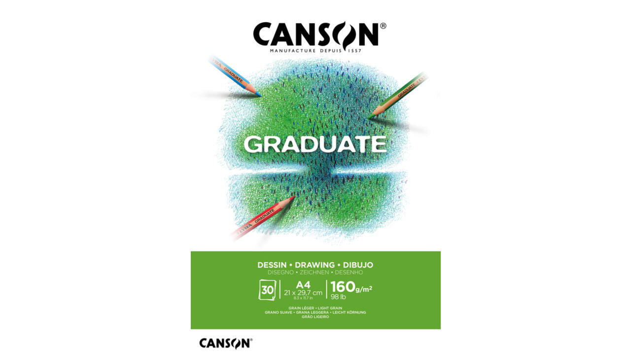 Tekenpapier Canson Graduate Drawing 30vel 160gr A4 helderwit
