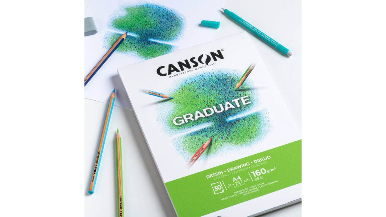 Tekenpapier Canson Graduate Drawing 30vel 160gr A4 helderwit