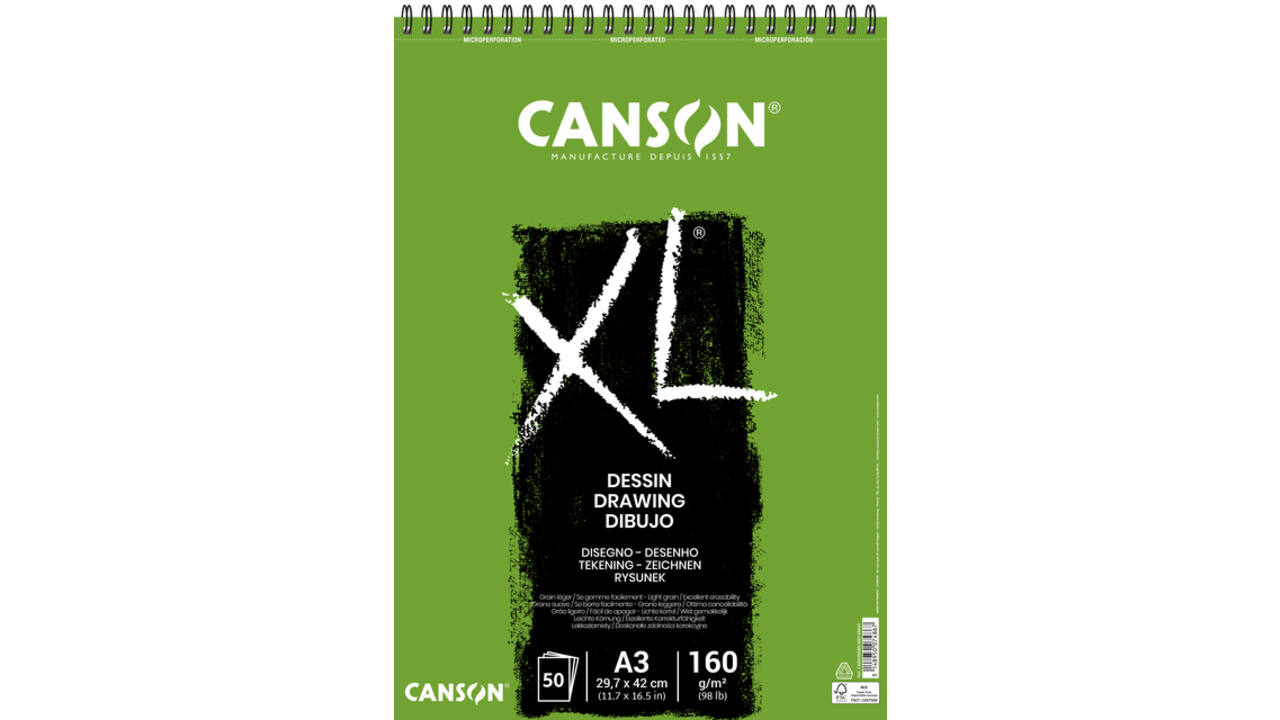 Tekenpapier Canson XL Drawing 50vel 160gr A3 wit