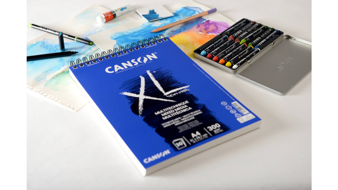 Mixed mediapapier Canson XL Textured Mixed Media 30vel 300gr A4 wit