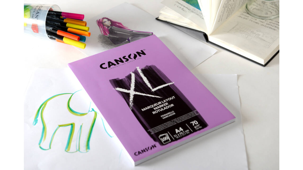 Markerpapier Canson XL Marker 100vel 70gr A4 extra wit