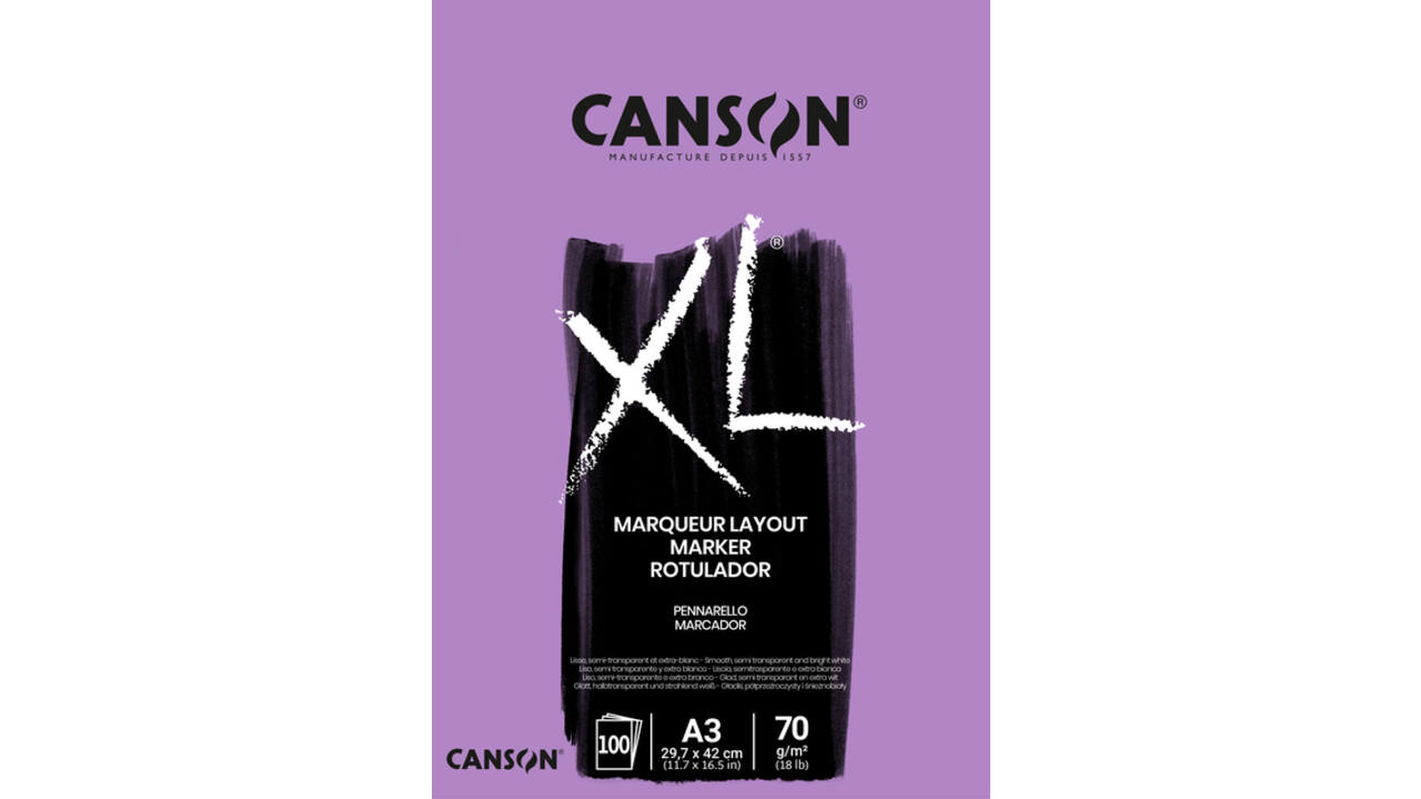 Markerpapier Canson XL Marker 100vel 70gr A3 extra wit