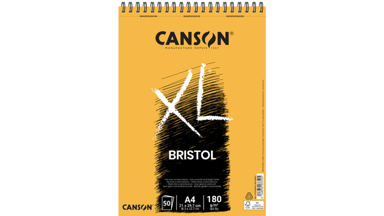 Bristolpapier Canson XL Bristol 50vel 180gr A4 extra wit