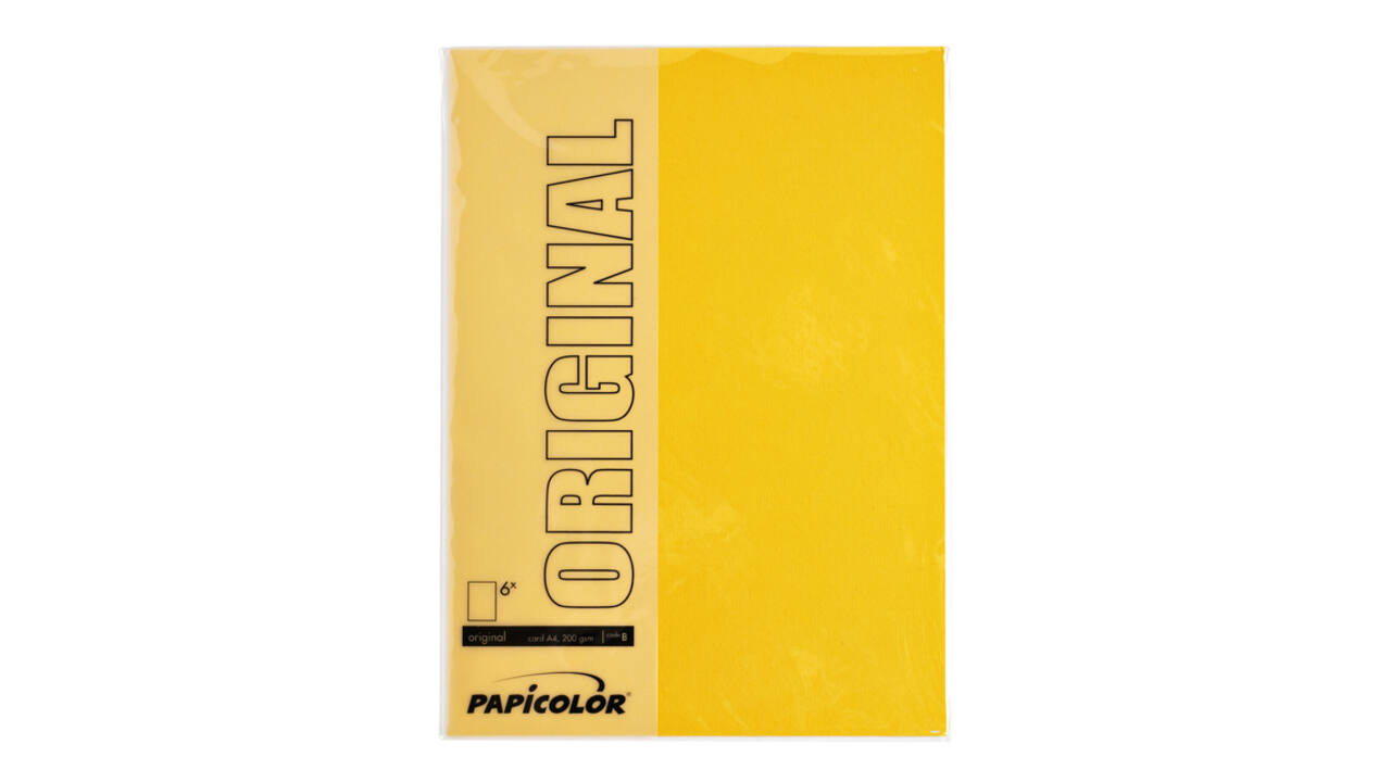Kopieerpapier Papicolor A4 200gr 6 vel dottergeel