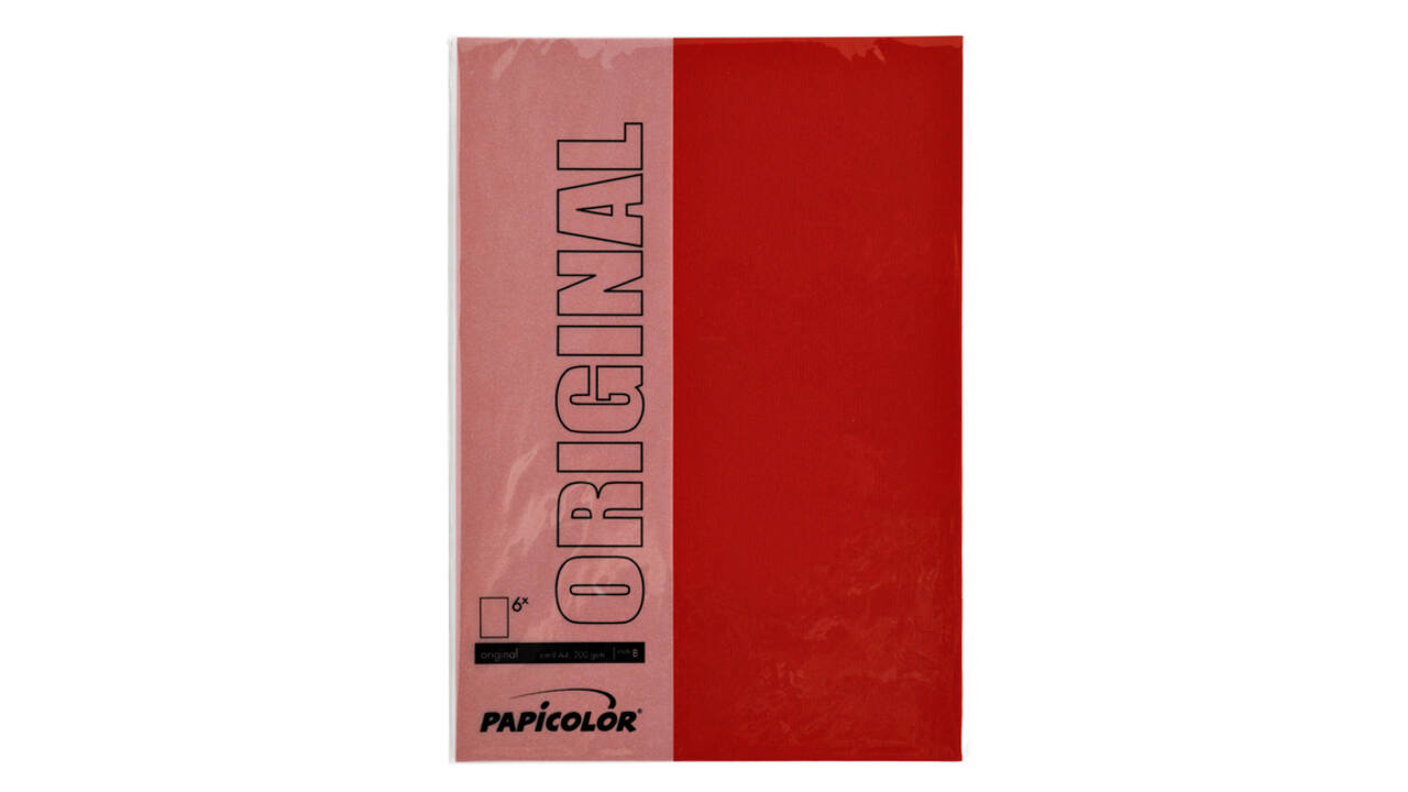 Kopieerpapier Papicolor A4 200gr 6 vel rood