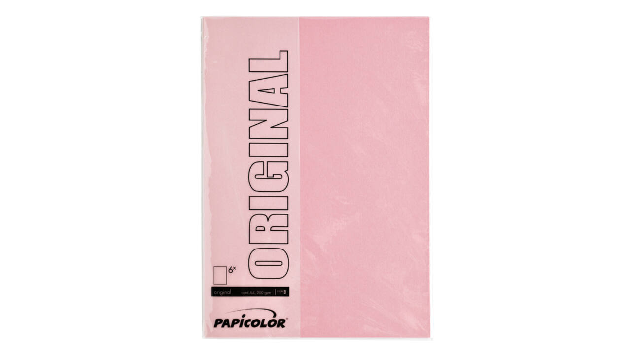Kopieerpapier Papicolor A4 200gr 6 vel babyroze