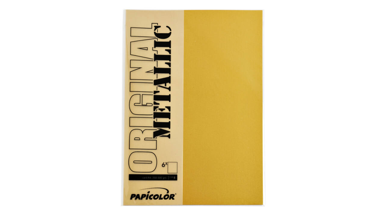 Kopieerpapier Papicolor A4 300gr 3 vel metallic goud