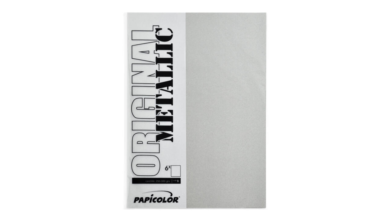 Kopieerpapier Papicolor A4 300gr 3 vel metallic zilver