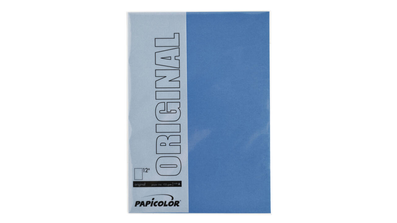 Kopieerpapier Papicolor A4 100gr 12 vel donkerblauw