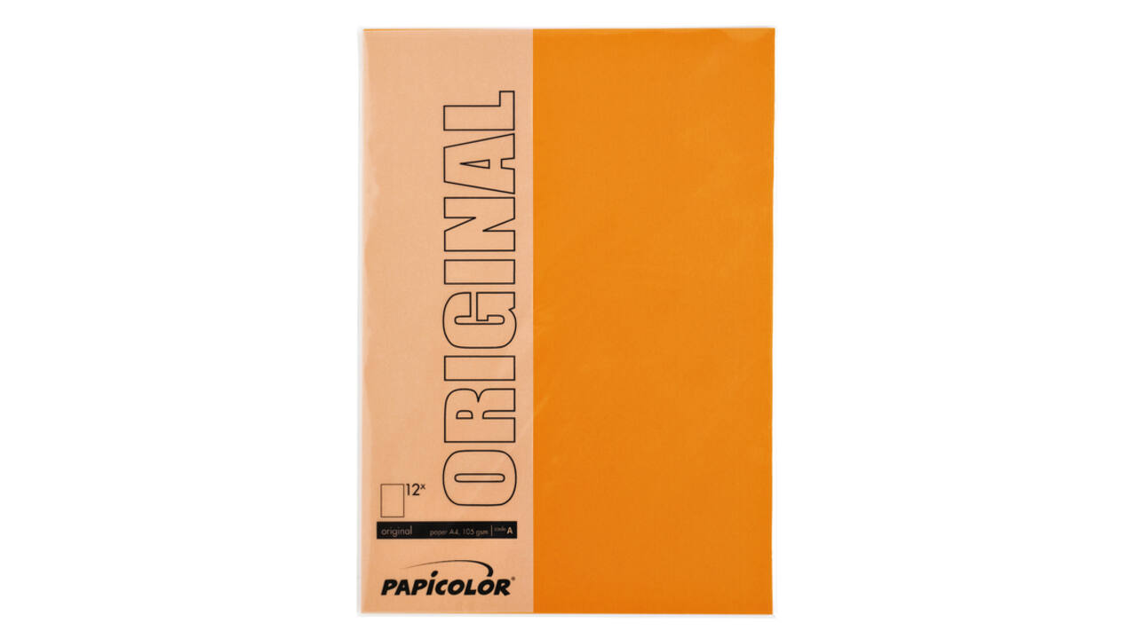Kopieerpapier Papicolor A4 100gr 12 vel oranje