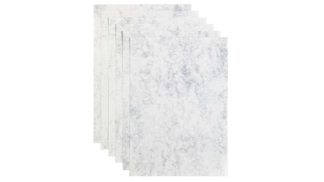 Kopieerpapier Papicolor A4 200gr 6 vel marble grijs