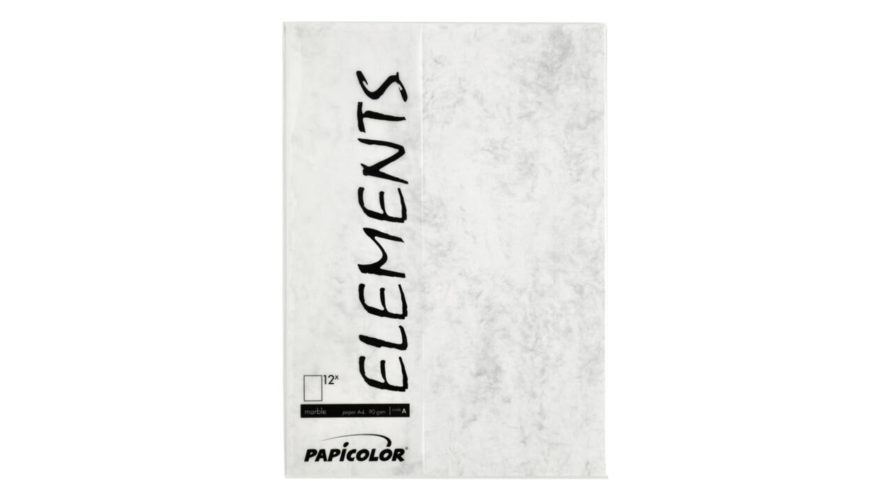Kopieerpapier Papicolor A4 200gr 6 vel marble grijs