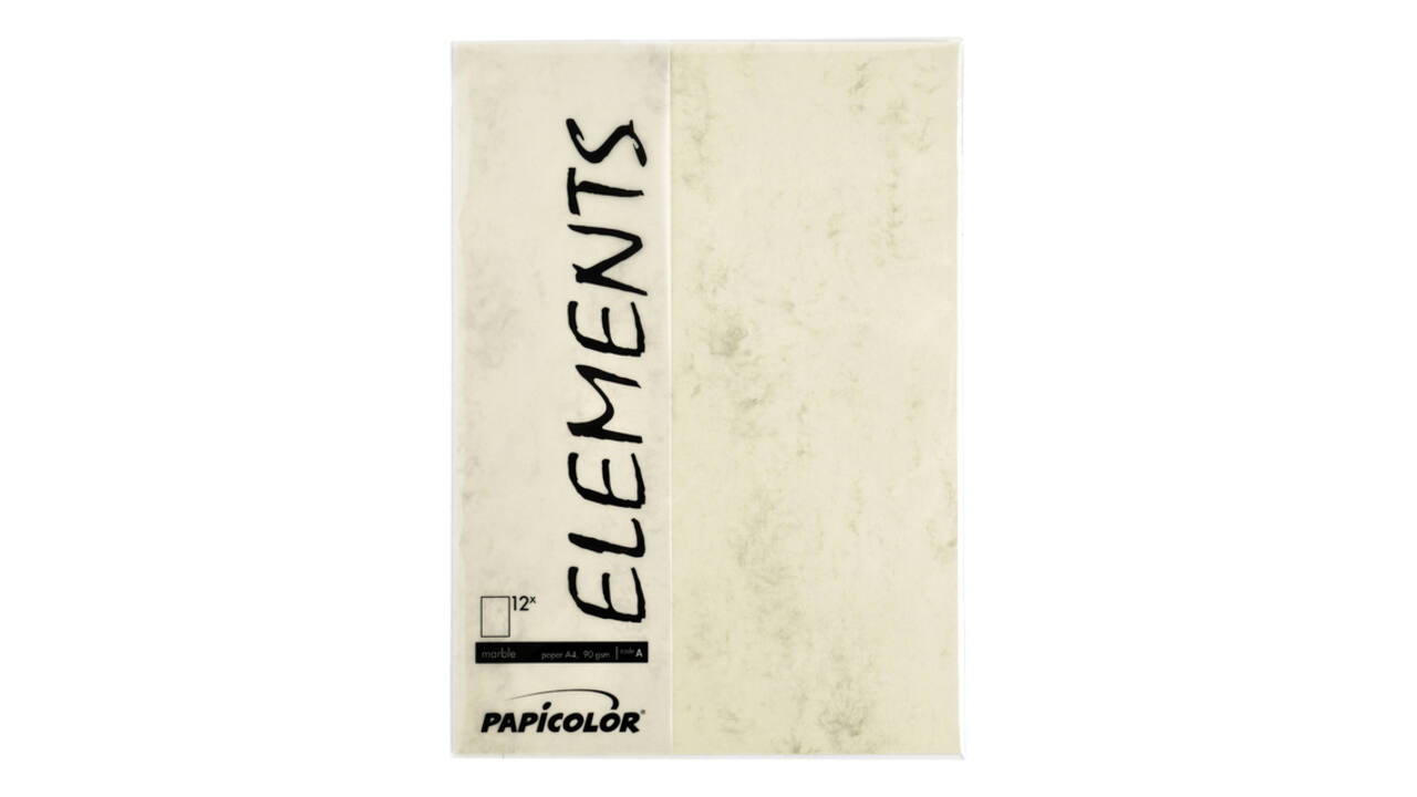 Kopieerpapier Papicolor A4 200gr 6 vel marble ivoor