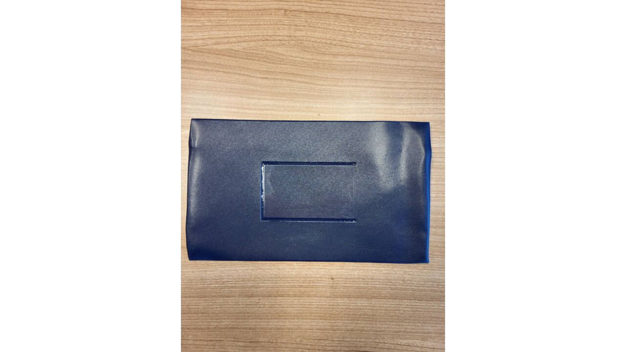 Schooletui 15x26cm met rits skai donkerblauw
