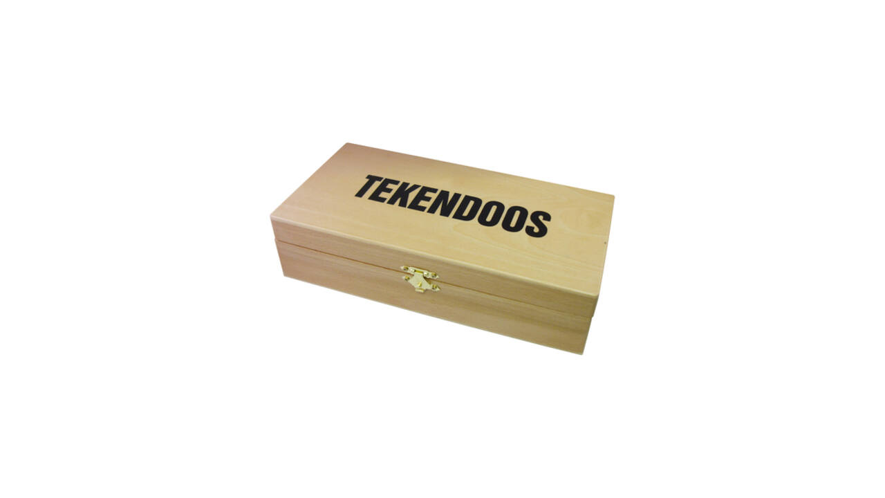 Tekendoos 25x12.5x6.5cm 3 vakken beukenhout