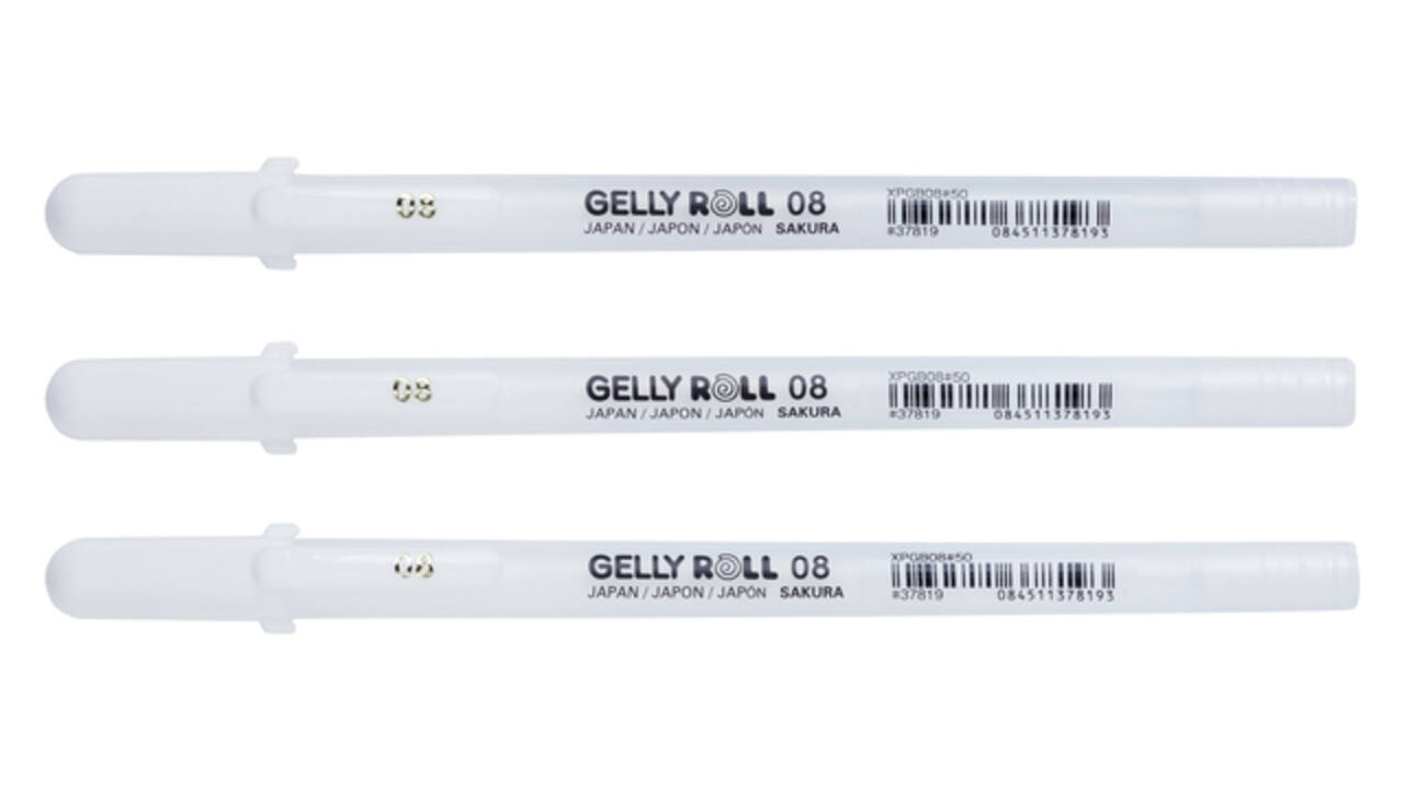 Gelschrijver Sakura Gelly Roll Classic 08 set à 3 stuks wit