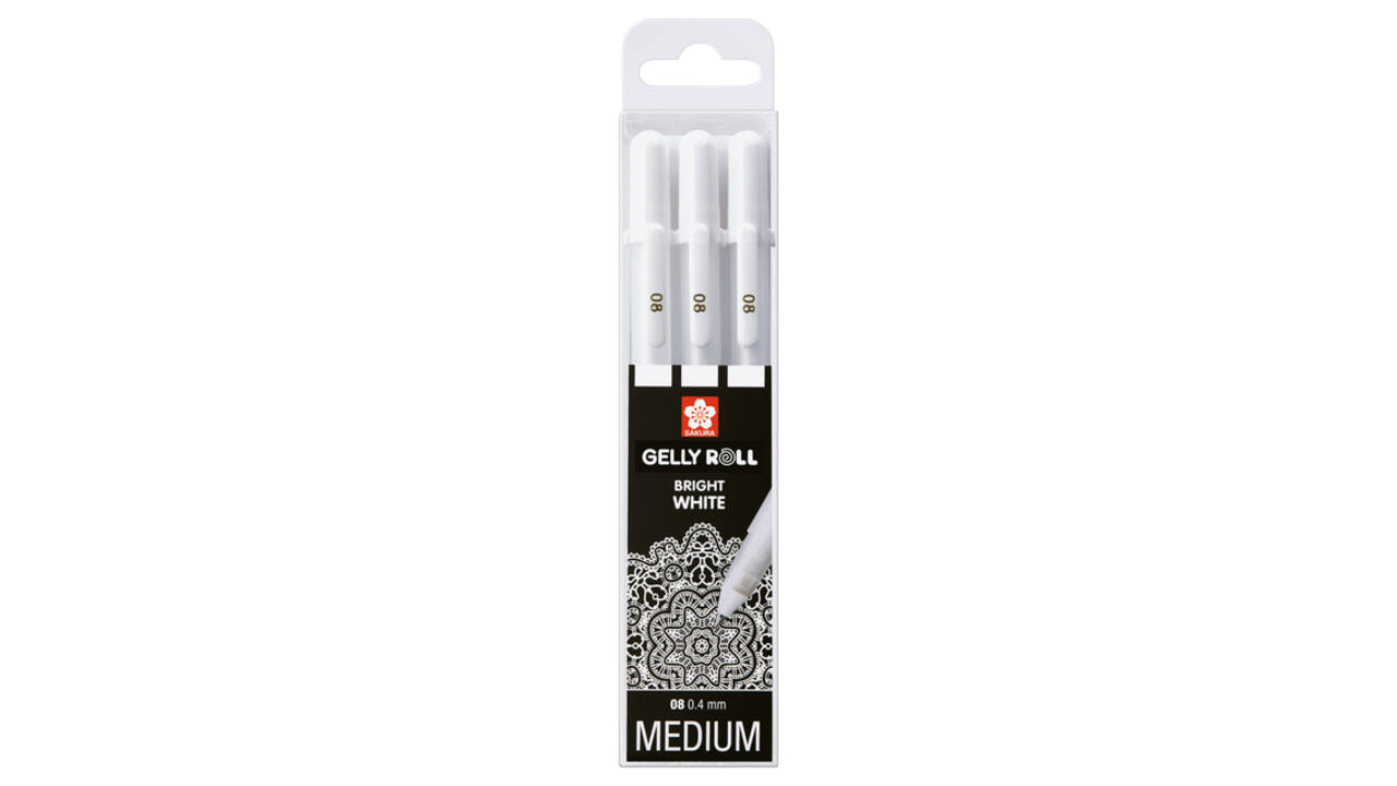 Gelschrijver Sakura Gelly Roll Classic 08 set à 3 stuks wit