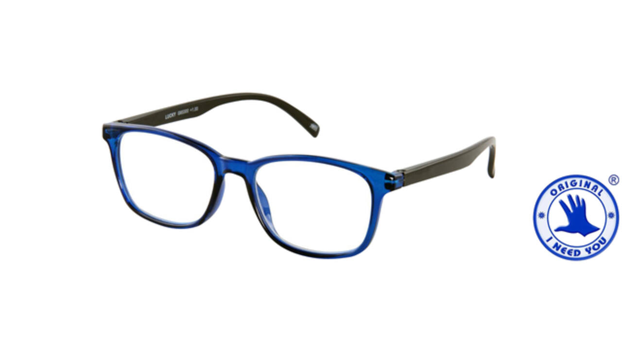 Leesbril I Need You +3.00 dpt Lucky blauw-zwart