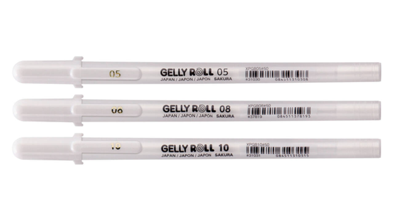 Gelschrijver Sakura Gelly Roll Classic set à 3 breedtes wit