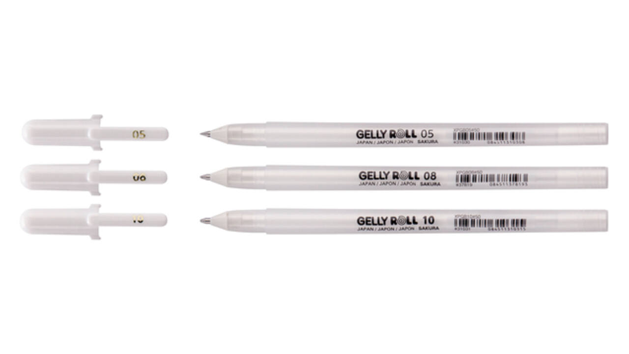 Gelschrijver Sakura Gelly Roll Classic set à 3 breedtes wit