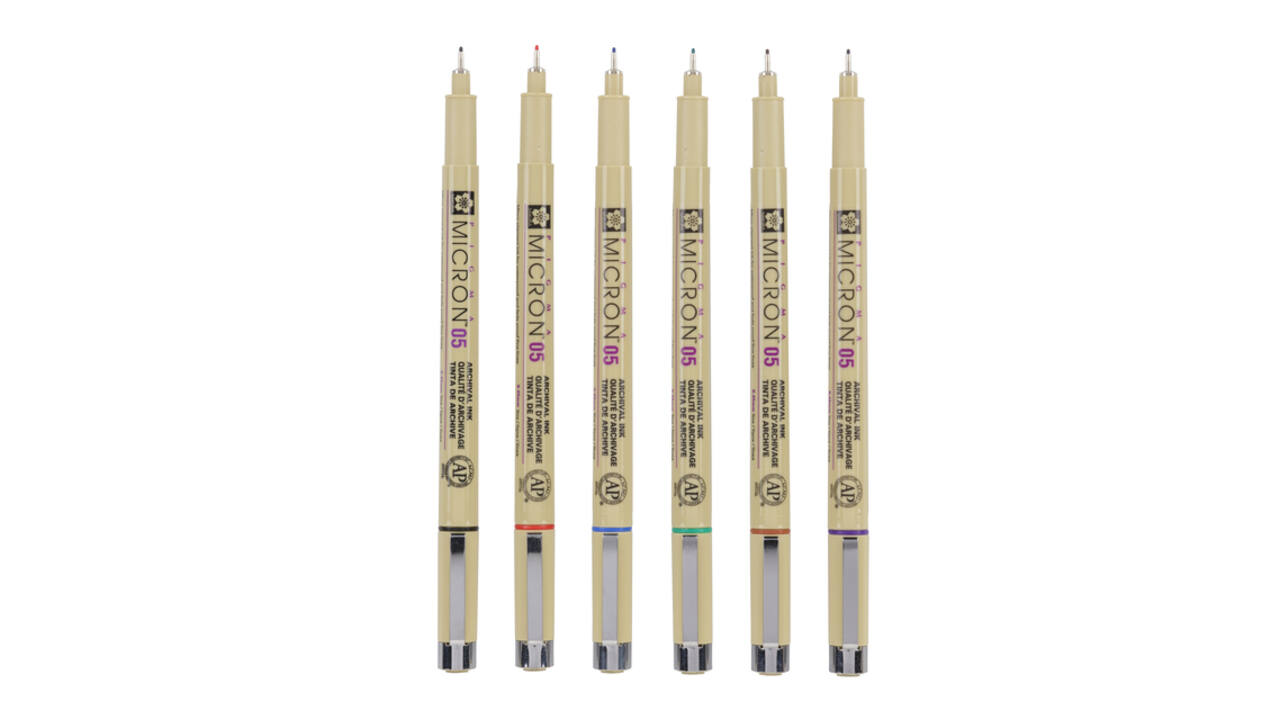 Fineliner Sakura Pigma Micron 05 basic set 6 kleuren