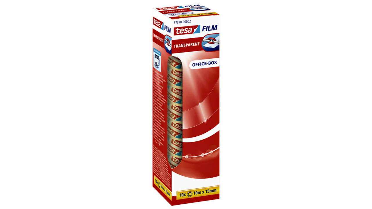 Plakband tesafilm®  10mx15mm transparant 10 rollen,