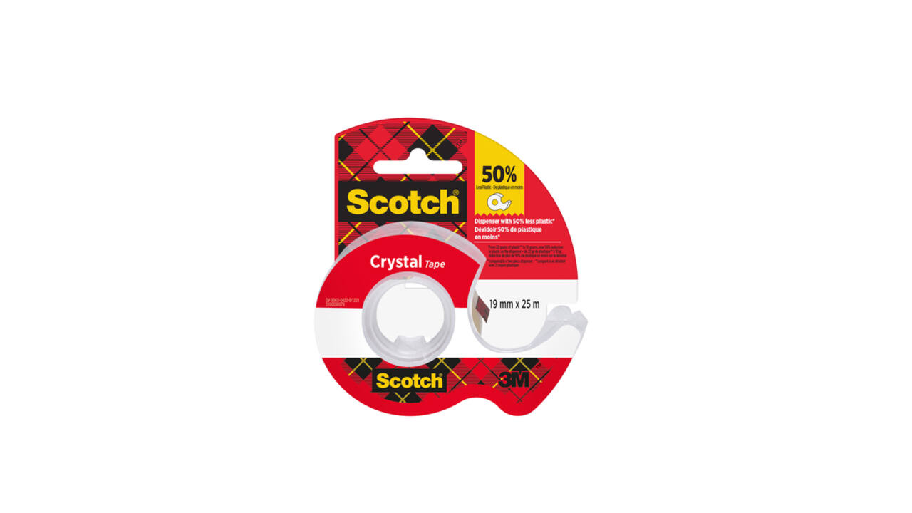 Plakband Scotch Crystal 600 19mmx25m transparant + handdispenser