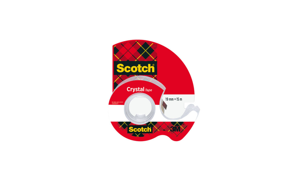 Plakband Scotch Crystal 600 19mmx15m transparant  + handdispenser