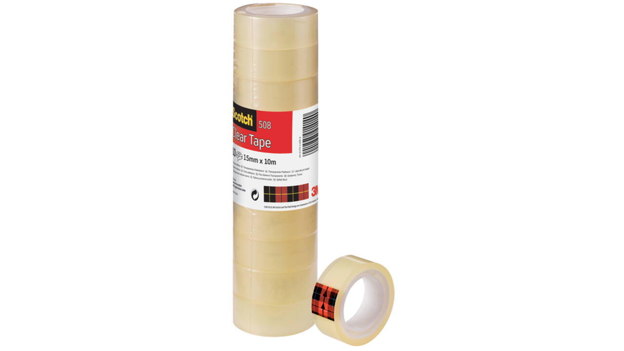 Plakband Scotch 508 15mmx10m transparant 10 rollen