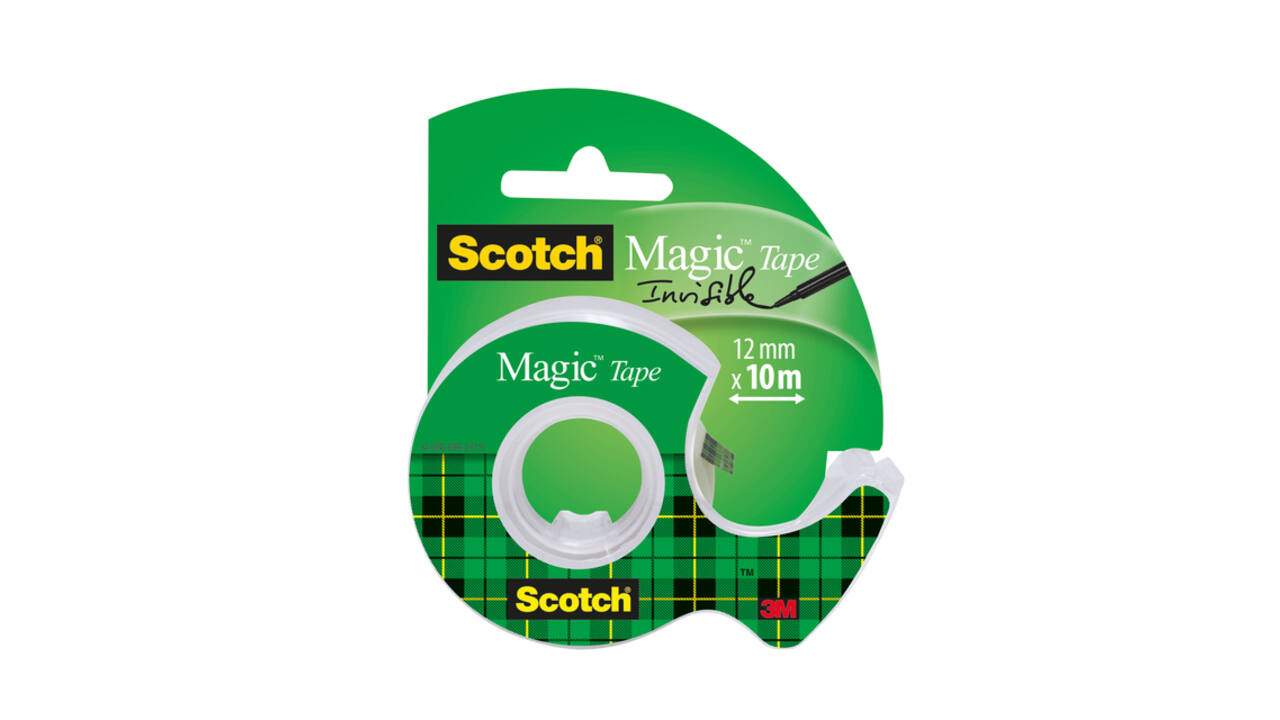 Plakband Scotch Magic 810 12mmx10m onzichtbaar  + plakbandhouder