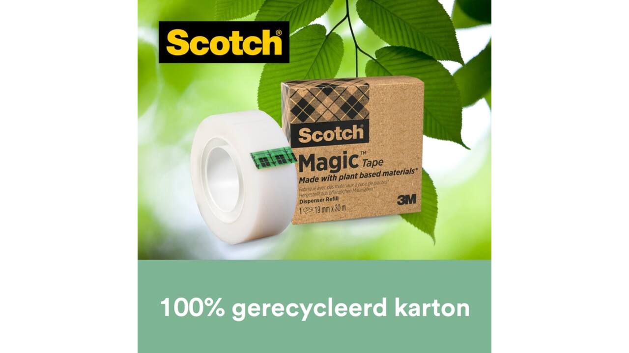 Plakband Scotch Magic 900 19mmx30m onzichtbaar mat