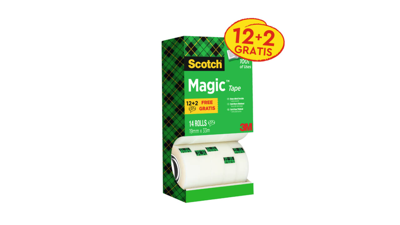 Plakband Scotch Magic 810 19mmx33m onzichtbaar mat 12+2 gratis