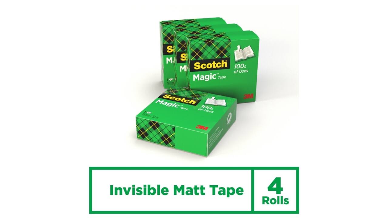 Plakband Scotch Magic 810 19mmx33m onzichtbaar transparant  4 rollen