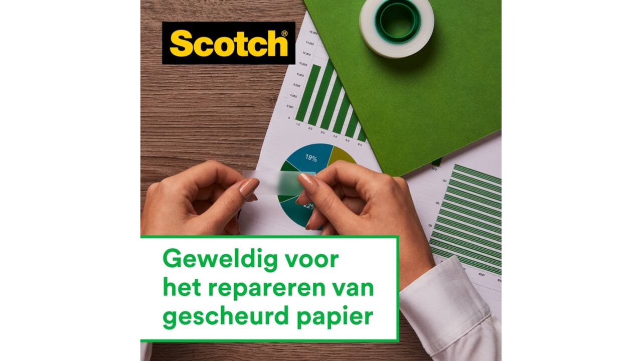 Plakband Scotch Magic 810 19mmx33m onzichtbaar transparant  4 rollen