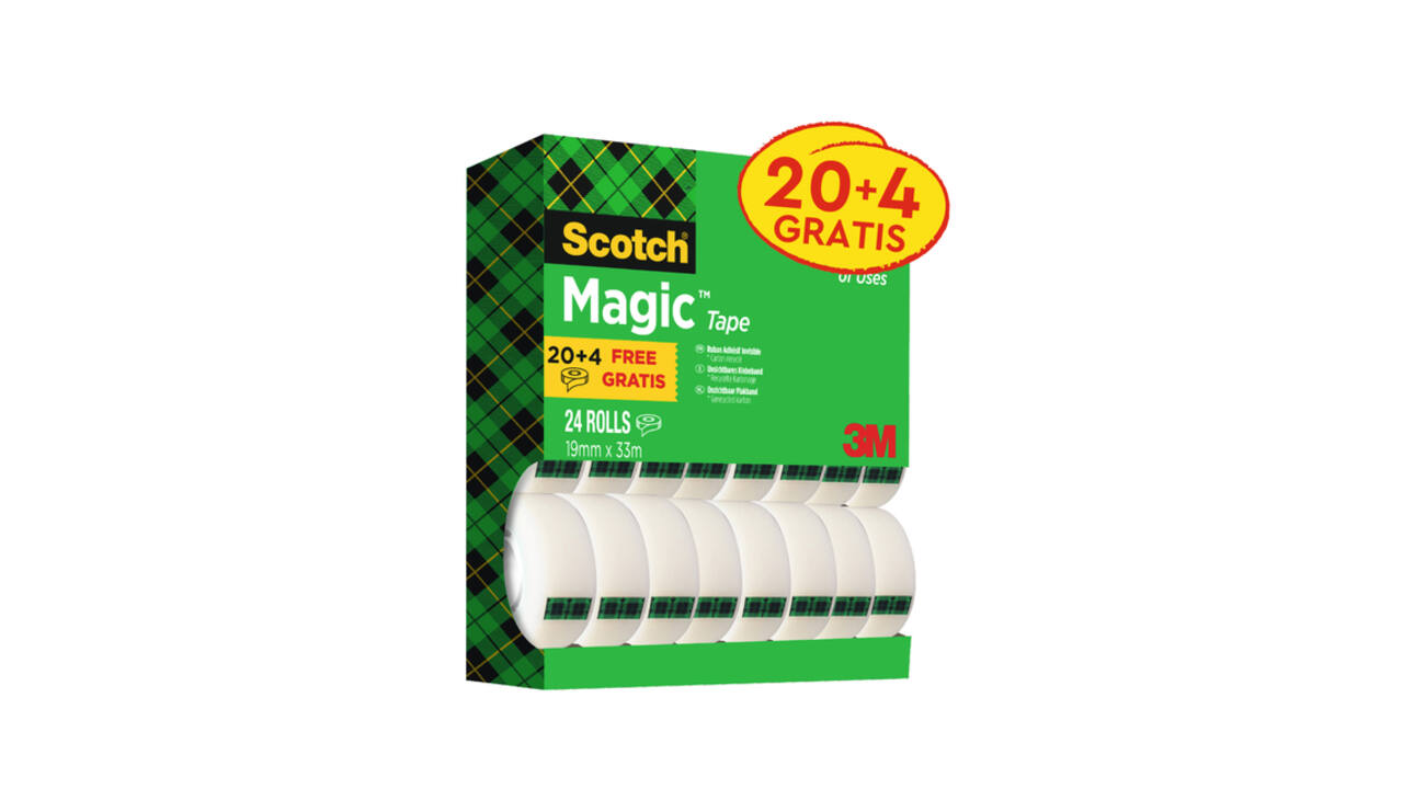 Plakband Scotch Magic 810 19mmx33m onzichtbaar mat 20+4 gratis
