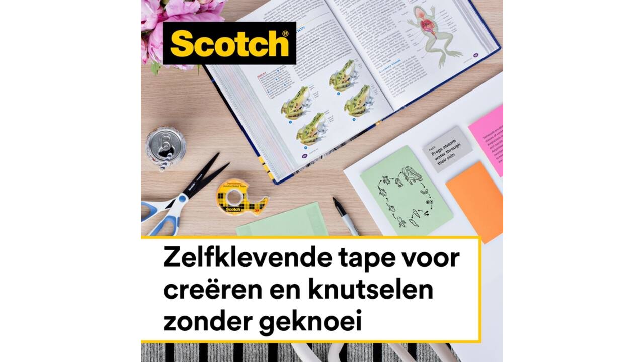Plakband Scotch 665 12mmx22.8m dubbelzijdig