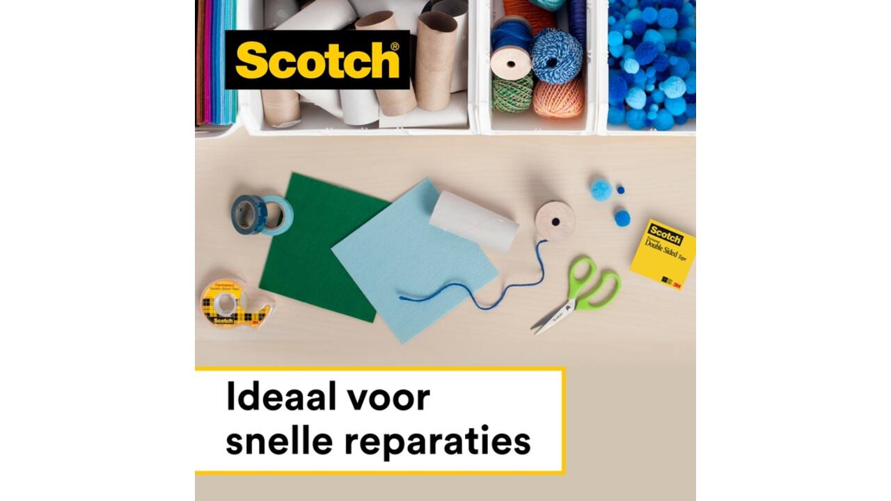 Plakband Scotch 665 12mmx22.8m dubbelzijdig