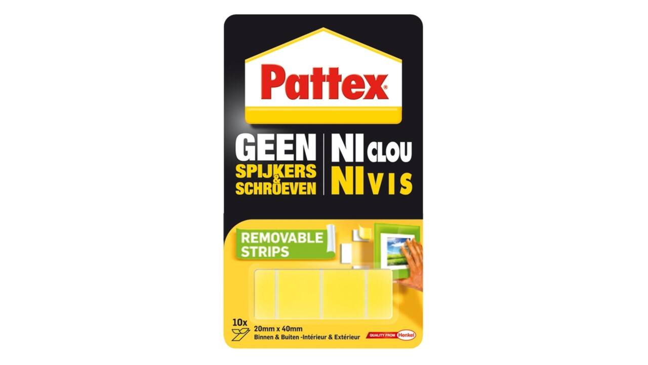 Supermontagestrip Pattex 2kg verwijderbaar 10 stuks