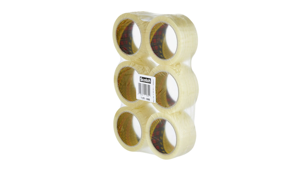 Verpakkingstape Scotch 371 50mmx66m transparant PP 6 rollen