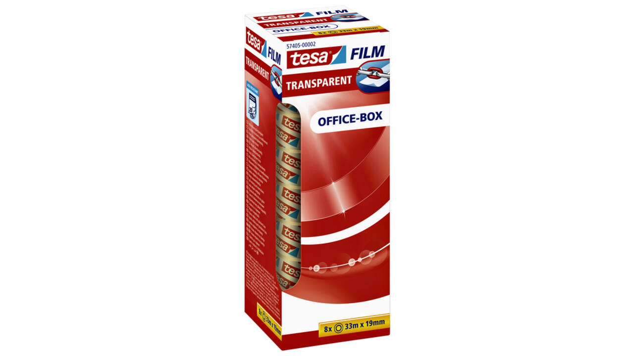Plakband tesafilm® 33mx19mm transparant 8 rollen